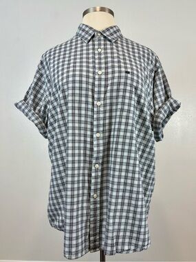 LAST CHANCE 🌈 Nautica Blue Plaid Short-Sleeve Button-Up Shirt